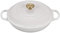 LE CREUSET Cacerola baja Evolution de hierro fundido, Redonda, diametro 30 cm, 3.5 L, Para todas las fuentes de calor, incluye inducción, Blanco