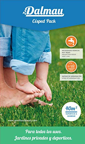 Semillas de Césped - MEZCLA PACK - Mezcla de semilla de uso habitual para jardines y zonas deportivas, de mantenimiento medio y bajo consumo. - 1 kg - Dalmau