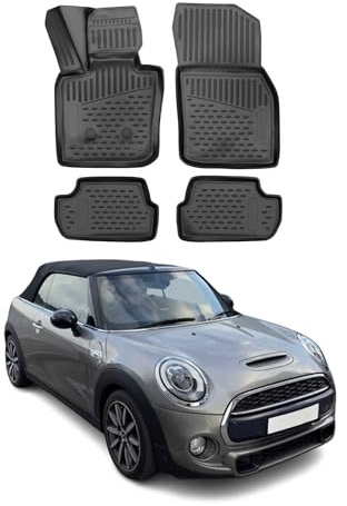 OMAC Tapis de Sol Compatible avec Mini Cabriolet F55 F56 F57 2014-2024 en Caoutchouc Noir