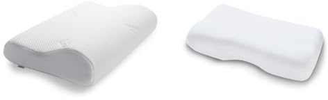 TEMPUR Kissen Set mit Füllung und Bezug, Original Kopfkissen Größe S mit Jersey-Kissenbezug (weiß)
