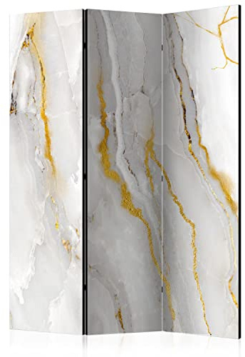 murando - Paravent Raumteiler Steinwand, 135x172 cm, 3-teilig, Wohnzimmer | Mobiler Sichtschutz, sofort einsatzbereit, Holzrahmen, ideal fürs Wohnzimmer oder Büro, geruchsneutral, lichtbeständig