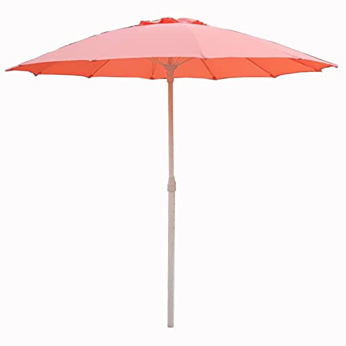 LBONG Gartenschirm Rund Terrassenschirm Sonnenschirm Für Balkon Mit 12 Fe Rippen Höhenverstellbar UV 20+ Für Strand, Balkon Und Terrasse,Pink