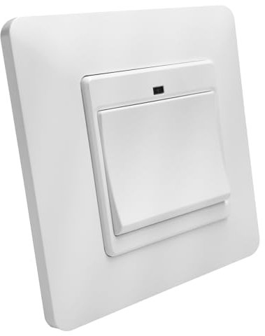 LED ATOMANT Interruptor Inteligente Wifi 1 Pulsador, Color Blanco, Apariencia Clasica con medidas Standard, Pulsador de pared Control Mediante APP Smart Life, Compatible con Alexa, Google Assistant