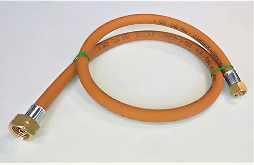 ZaTeChS Propan Butan Umfüllschlauch Gasschlauch 100cm (1m) | 30 bar | Ø6.3mm | 21.8 - 3/8 Zoll LKS Anschluß | bis -30°C | Propangasschlauch | Gas Hose für Camping, Gasgrillgeräte