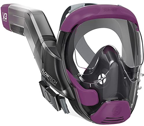 Seaview 180 V3 Maschera integrale da snorkeling per adulti - La V3 è l'attrezzatura perfetta per lo snorkeling per adulti - Maschera da snorkeling con visione panoramica a 180 gradi e respirazione