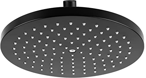 ILIKEPOW 8.7 Inch Fixed Shower Head, Matte Black for Bathroom | High pressure angle adjustable ABS stainless steel, brass anti-clog nozzles, G1/2 universal fit, easy install