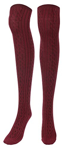 MilyaDE Overknee Kniestrümpfe Gestrickte Überknie Strümpfe Beinwärmer Stulpen Socken Legwarmers Beinstulpen