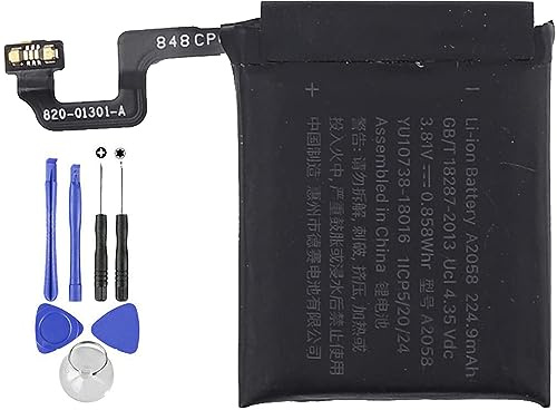 ELLENNE Batterie pour Apple Watch série 4 40 mm A2058 + kit d'outils | Batterie pour Apple Watch Série 4 (4ème génération) 40 mm de 224 mAh avec kit d'outils pour le démontage