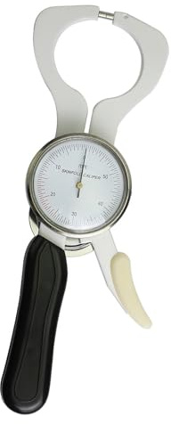 Ozgkee Skinfold Caliper Tester Stainless Steel Accurate Body Fat Measurement Device Tool for Beauty Salon Physical Examination Center