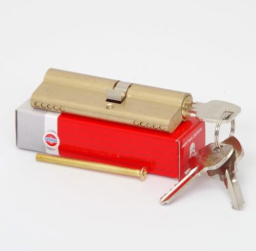 pokm toolsmarket - Zylinderschloss 45/50 mm, mit 25 Schlüssel, Türschloss aus Messing, Profilzylinder EU- Produktion, von 3 bis 50 Schlüssel zur Auswahl, Schloss für Haustür