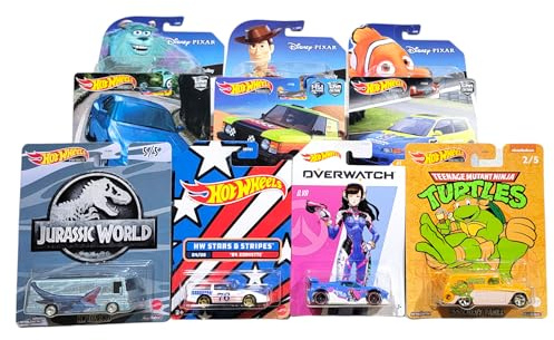 Hot Wheels Variety Bundle - 10 zufällige Spezialfahrzeuge | Popkultur, Premium, Charakter, Entertainment Designs | Druckguss-Autos im Maßstab 1:64 - Mattel ab 3 Jahren