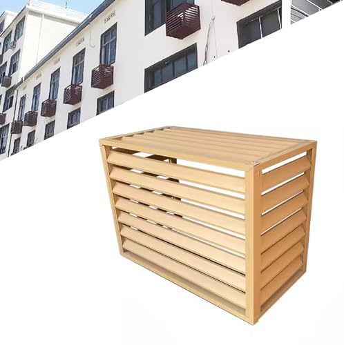 Gguwug 110 * 80 * 60 Climatiseur Mural Aluminium Composite Protection de unité extérieur pour Organisateur Étanche,Facile À Assembler cache poubelle exterieur cloture aluminium cache pompe a chaleur