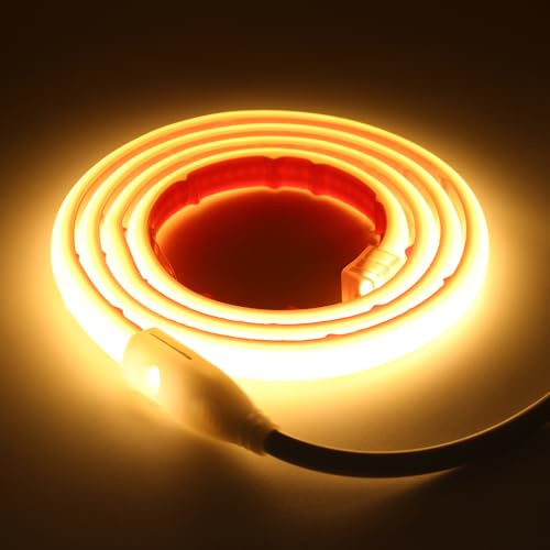 KISUFU 230V COB LED Streifen, 288LEDs/m Superhell Hohe Dichte IP65 Wasserdicht 50CM Schneidebar Doppelseitiges Band Neon LED Lichtband Light Strip für DIY Innen-und Außenbeleuchtung Projekte