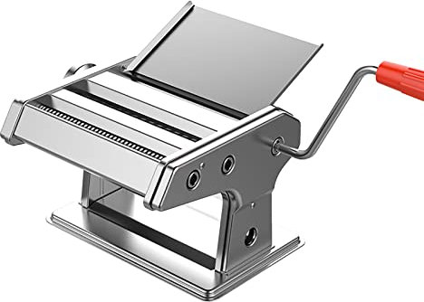 LXYDPZ Pasta Maker Stainless Steel Manual Noodle Machine Pasta Cutter, Hand Crank 6 Adjustable Thickness Options Can Make Fine Pasta, Wide Pasta Round