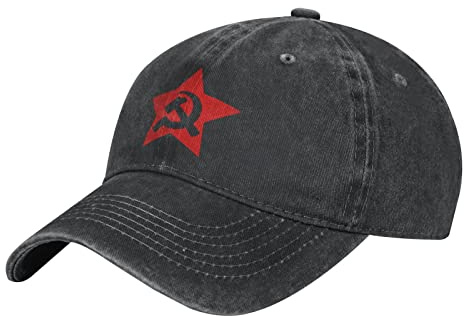 Zdlwaisw Yifhdes - Gorra de béisbol unisex ajustable con diseño de hoz de martillo comunista de la URSS, Negro, Talla única