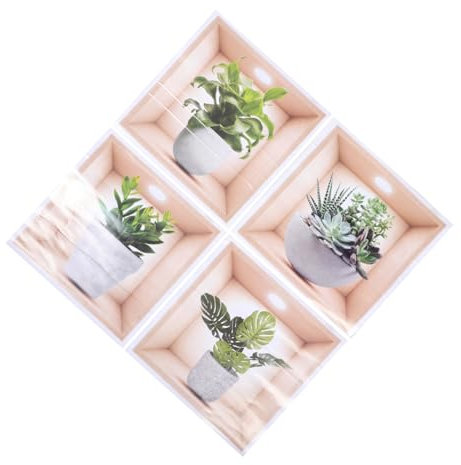 CANIGHT Lot De 4 Autocollants Muraux Floraux Amovibles Pour Décoration Intérieure