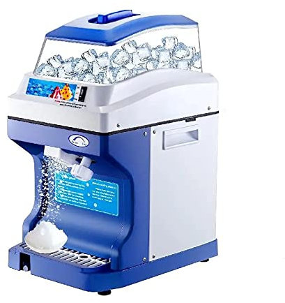 QXIWAOE Broyeur à Glace Commercial, Machine à cône de Neige électrique, réglage sans épaisseur, Machine à Glace pilée 440 LBS/H avec Acier Inoxydable, pour Cuisine, Bar, café, Boissons Froides d'été
