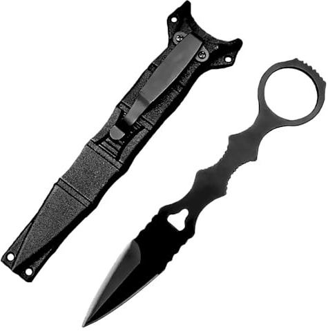 Joa Tragbare Gürtelmesser, Jagdmesser mit Scheide, 440 Edelstahlklinge, Mini Feststehend Outdoor EDC Messer Leicht Neck Knife messer