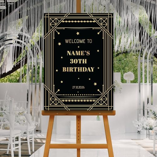 My Pixel Print Art Deco Wedding Welcome Sign, A1, A2, A3, A4, Glam, Event Decor