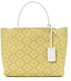 kate spade new york dam spade blomma jacquard medium allt bärväska, gul multi, Gul multi