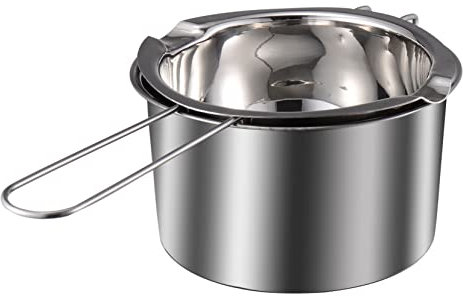 iplusmile Double Boiler Pot 400ml Chocolate and Butter Melting Pot 201 Stainless Steel Water Bath Boiler for Candy and Candle Wax Melting, Suitable for Home Cooking and DIY Candle Making Set