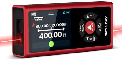 WELLRAY Dual Laser Measure Tool Aluminum Shell Bi-Directional 400 Ft-in Magnetic Laser Measurement Rechargeable Laser Meter Measurer Large LCD Digital Tape Measure with Electronic Level Bubble