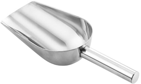 Metal Ice Shovel Scooper - Multifunctional Thick Stainless Steel Shovel - Food Scoops for Ice Cubes,Popcorn,Flour,Candy,Pet Foods,Dishwasher Safe,for Kitchen, Bar, Party, Wedding, Buffet