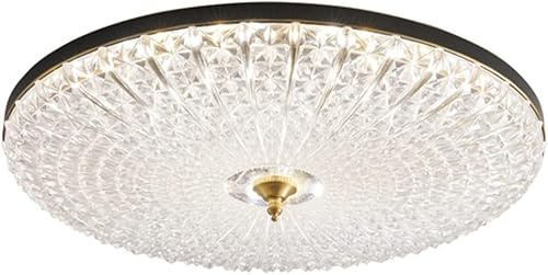 Lampada a Sospensione per Camera da Letto Moderna in Cristallo, Montaggio a Filo, Oro, Acrilico, dimmerabile, Rotonda, a Basso Profilo, Lampada da soffitto per Camera da Letto, NER