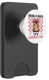 Grab A Sack It's Cornhole Time Cornhole Player Bag Girl PopSockets PopWallet per MagSafe