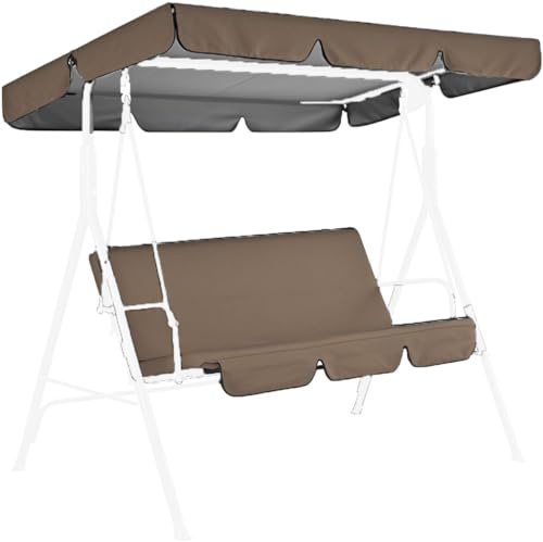 Silla oscilante ajustable con toldo de jardín con cojín extraíble, patio al aire libre y banco oscilante junto a la piscina para relajación y comodidad