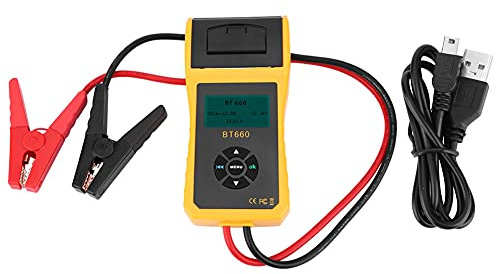 BT660 Car Battery Tester Analyzer 12V 24V Battery Capacity Tester Built in Printer Heavy Duty Diagnostic Tool for Trucks Cars SUVs
