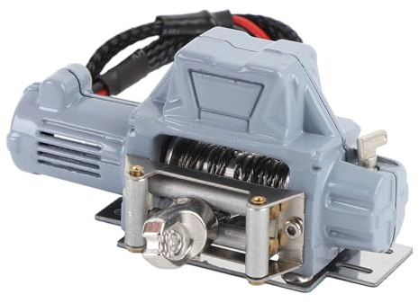 Bnineteenteam Cabrestante RC Cabrestante de Simulación de Metal para Coche Trepador de Escala 1/10 SCX10 con Kit de Control Remoto Inalámbrico de Doble Motor Experiencia RC Mejorada (GRAY)