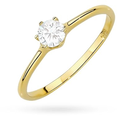 MARKO Verlobungsring Damen Gold 585 – Ring mit laborgezüchtetem Diamanten & seitlichen Steinen – Hohe Brillanz & Reinheit – Goldschmuck Damen 585 Echtgold – Eleganter Diamantring