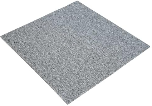 vidaXL Tappeto grigio chiaro, 50 x 50 cm, 36 pezzi in polipropilene e bitume per camera da letto, pavimenti modulari, tappeto morbido, per interni, piastrelle per soggiorno, soluzioni eleganti, facile