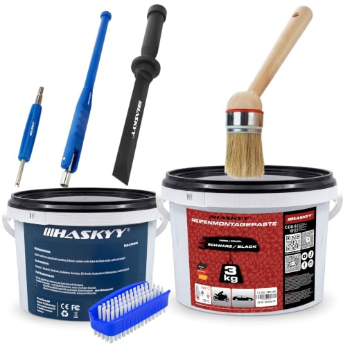 HASKYY 3 kg de pasta de montaje de neumáticos, accesorios para montaje de neumáticos + pasta de lavado de manos de 3 L