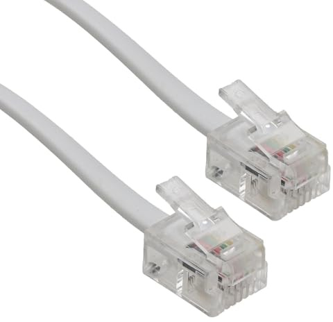 kenable ADSL Broadband Modem Cable RJ11 to RJ11 Phone Socket to Router White 20m