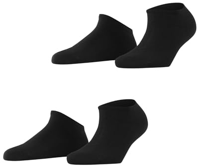 ESPRIT Uni Multipack W Sn coton unies 2 paires, Chaussettes basses Femme, Noir Black 3000, 35-38