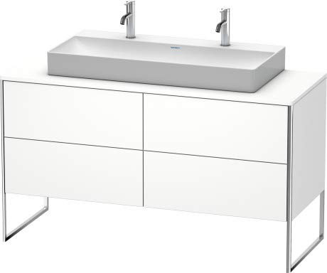 Duravit XSquare Waschtischunterbau stehend 140,0 x 54,8 cm, 4 Auszüge, für Waschtisch Vero Air 235010, Farbe (Front/Korpus): Nordic Weiß Seidenmatt Lack - XS4925M3939