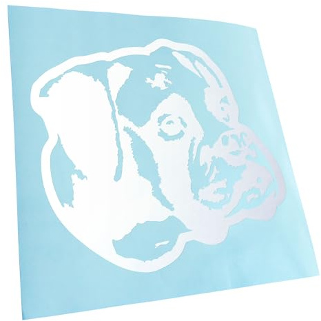 Kiwistar - Autoaufkleber - Boxer Hund - Silber - 11x10cm - Aufkleber Auto, Laptop, Fahrrad, LKW, Motorrad mehrfarbig JDM Decal Racing
