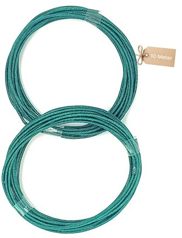 Vama Zündschnur für Feuerwerk & Feuerwerkskörper, langsam brennend – 10m Rolle grüne Visco Anzündlitze 2,0 mm, 80 Sek./Meter – Knallschnur für Anzünder & Fernzünder