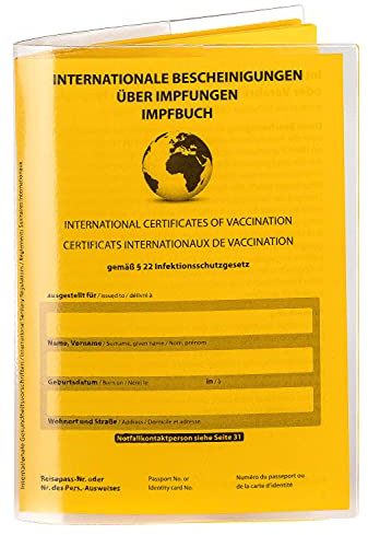 2 Stück Impfpass Hülle für Ihren internationalen Impfausweis 2021, reißfeste Schutzhülle für den Impfbuch