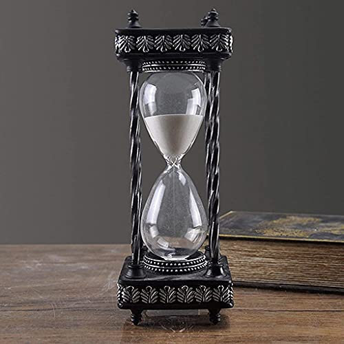 BDXZJ Antique Hourglass, Metal Hour Glass Sand Timer, 30 Minutes Hourglass Timer, Hourglass Sand Timer with White Sand, Gift Decorative Souvenir Creative Gifts for Friend B