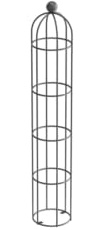ELEO Rankobelisk Messina klein anthrazit schwarz - 140x29 cm Rankhilfe rund aus Metall für den Garten wetterfest pulverbeschichtet - Pflanzenstütze dekorativ und praktisch für Pflanzen draußen