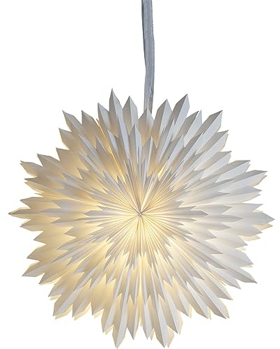 EGLO Weihnachtsstern für innen, Dekostern aus Papier zum Aufhängen, Fensterdeko in Weiß, 3D Adventsstern, Wand Deko Wohnzimmer, Ø 50 cm