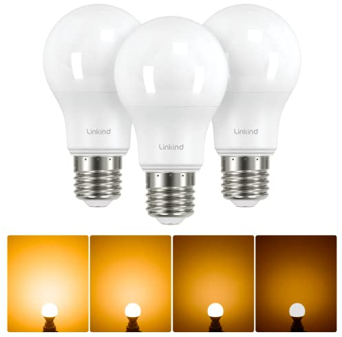 Linkind 7.3W Dimmbar E27 LED Lampe, ersetzt 60 Watt, 2700 Kelvin Warmweiß 806Lm E27 A60 Edison Birne mit 220° Abstrahlwinkel Dimmbar Leuchtmittel, 3 Stück