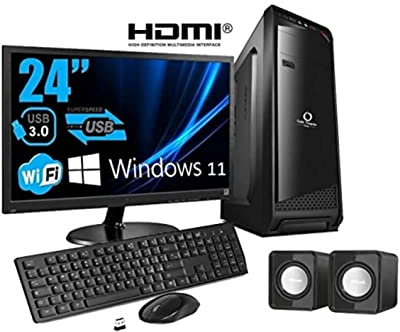 PC Computer Desktop Complet CPU i7 - RAM 32GB - SSD 240GB - Monitor 24
