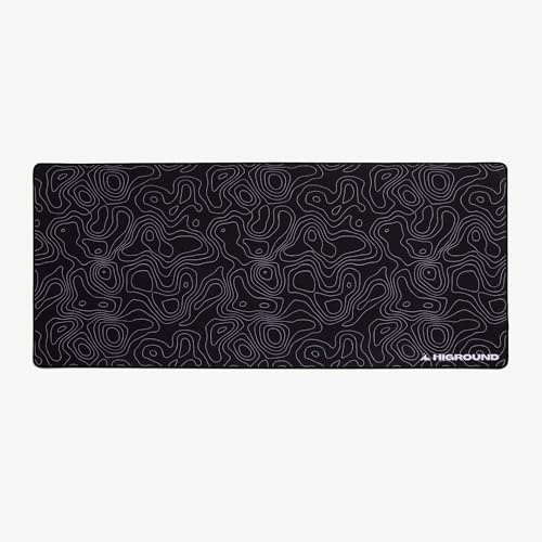 Higround BLACKICE Gaming-Mauspad mit Topograf XL, Cooles Mousepad mit mittlerer Geschwindigkeit, Computer-Mauspad, Flacher genähter Rand, volle Bewegungsfreiheit, Gummibasis