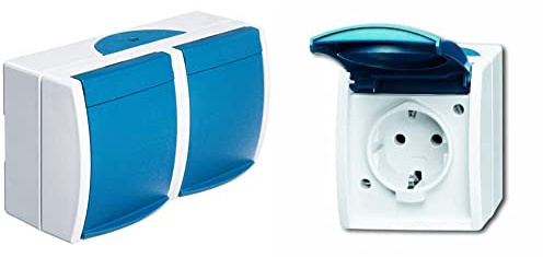 Busch-Jaeger BUSC 20/2 EBW-53 2fach waagerecht Ocean Schuko Steckdose & BUSC Steckdose 20 EWN-53 Ocean
