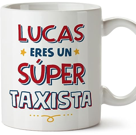 MUGFFINS Tazas Personalizadas para TAXISTA hombre - En Español - Eres Súper - 11 oz / 330 ml - Regalo Personalizable original y divertido