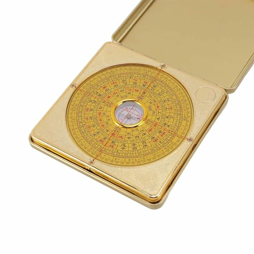 Jeanoko Präzise Feng Shui Luo-Pfanne aus Eisen mit Umklappbarem Deckel, Kompass Zum Erlernen von Wohn-Feng Shui, aus Eisen (S)